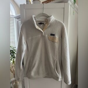 Patagonia Women's Cream and Tan Cowl Sweater